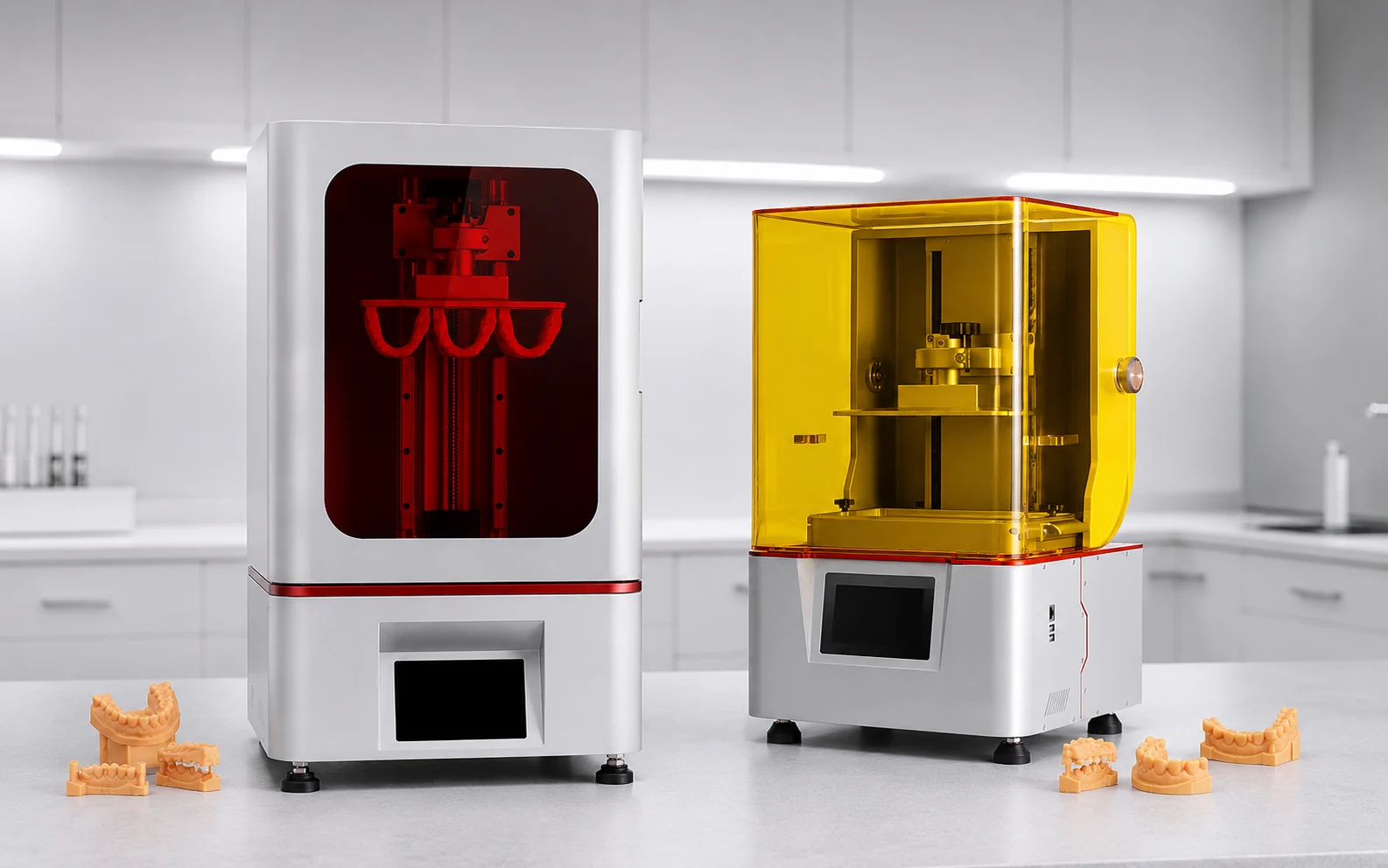 YIDIMU Eternal Y8 and Eternal D1 dental resin 3D printers in a dental laboratory