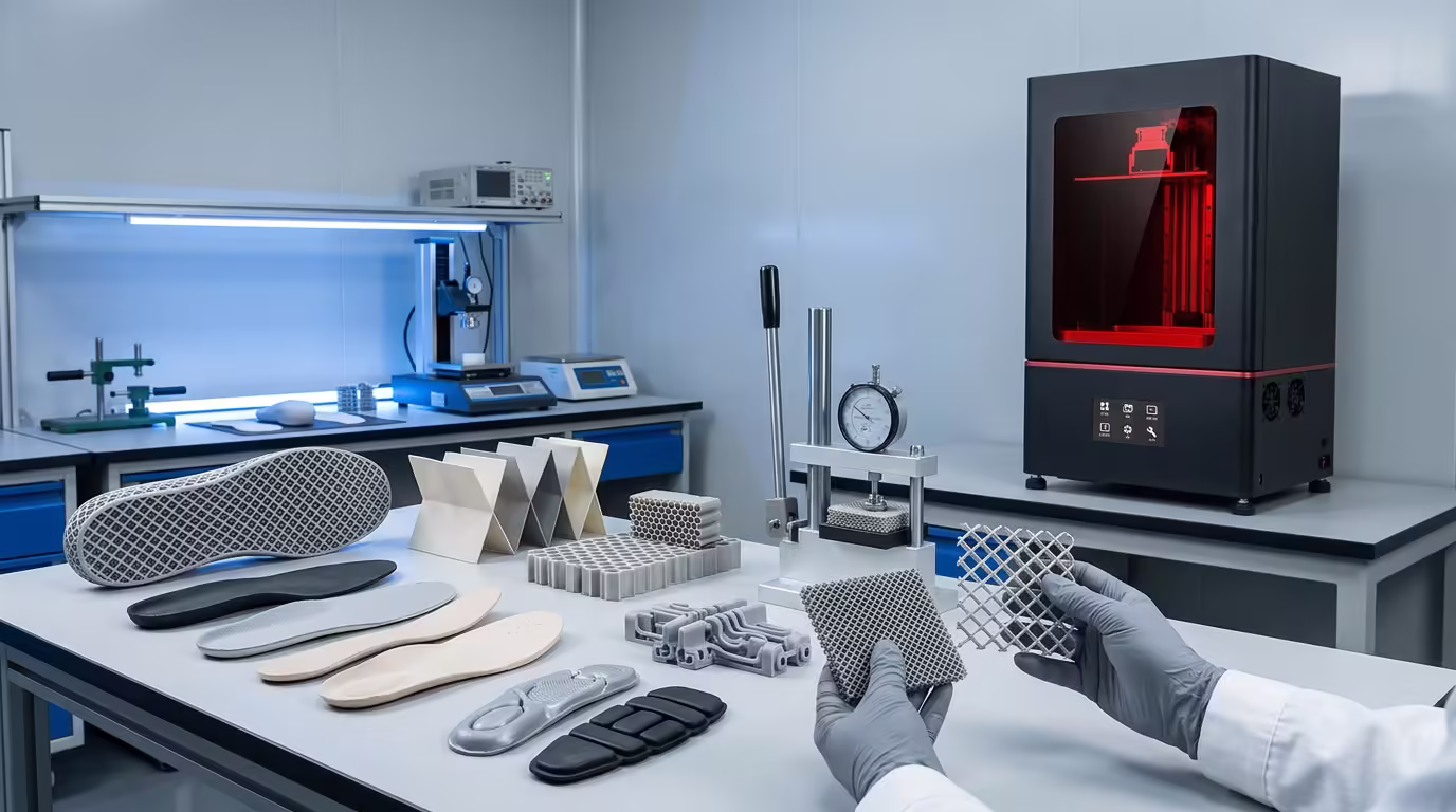 Flexible resin 3D printing system and elastomer lattice structures