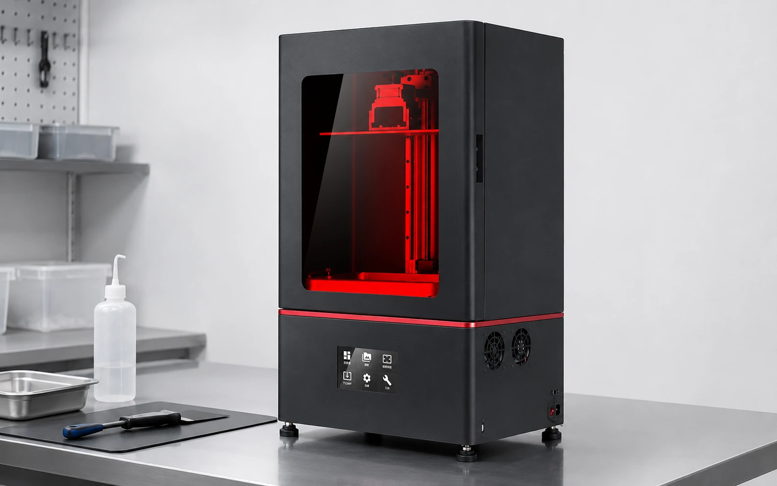 YIDIMU resin 3D printer in an engineering preparation workspace