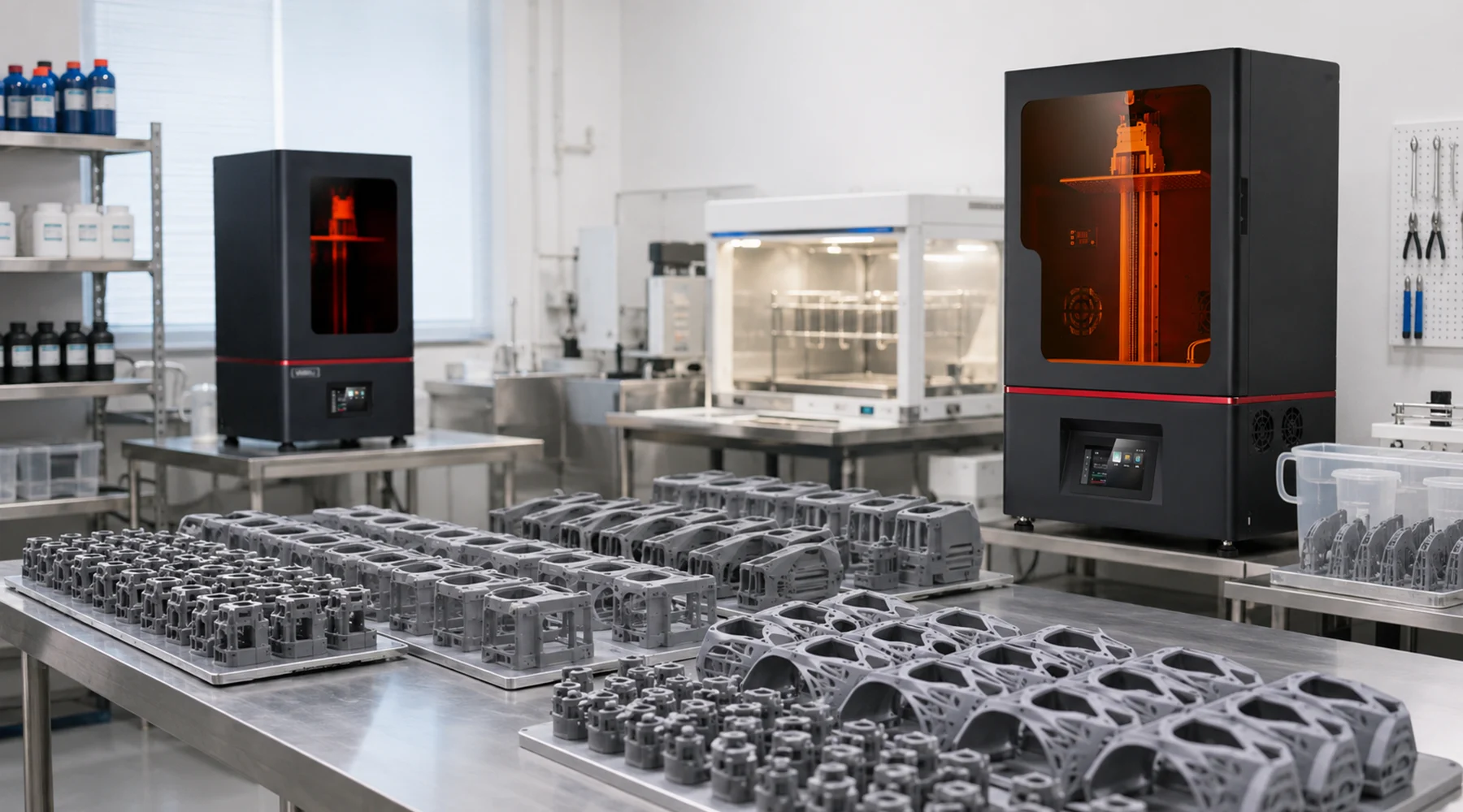 Multiple resin 3D printed parts for low-volume manufacturing