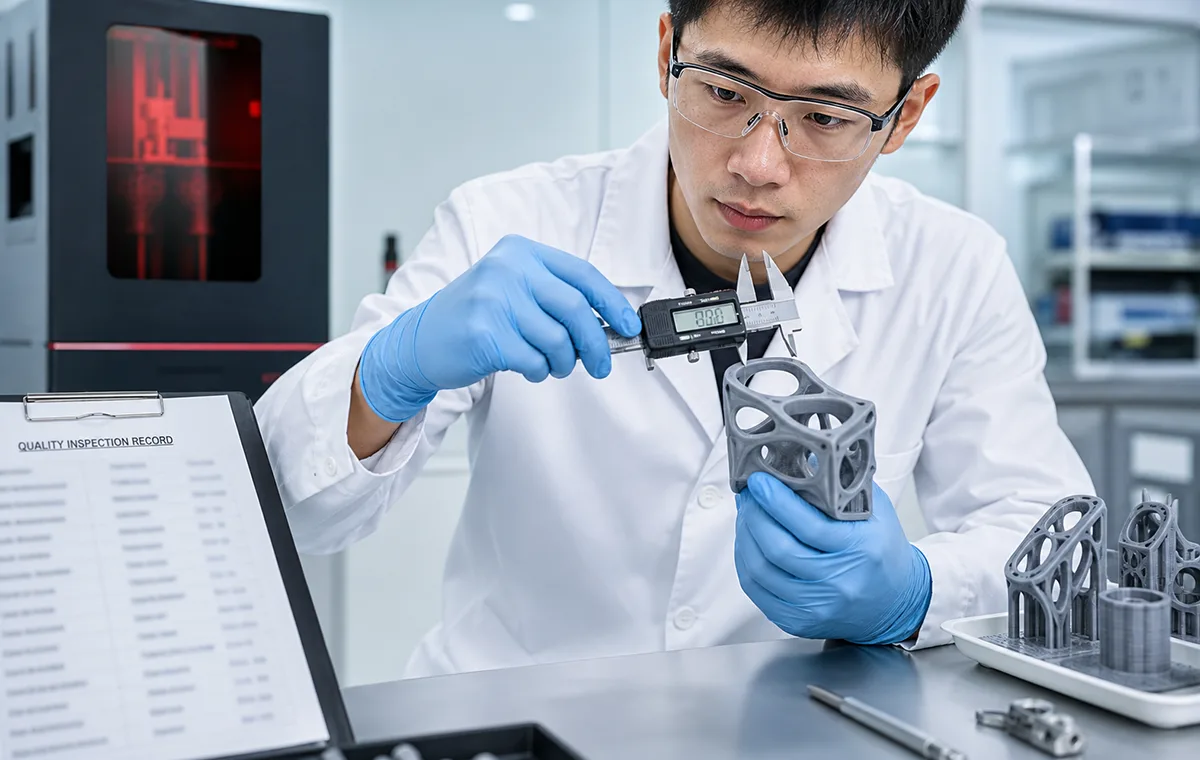 Resin 3D printed part quality inspection workflow
