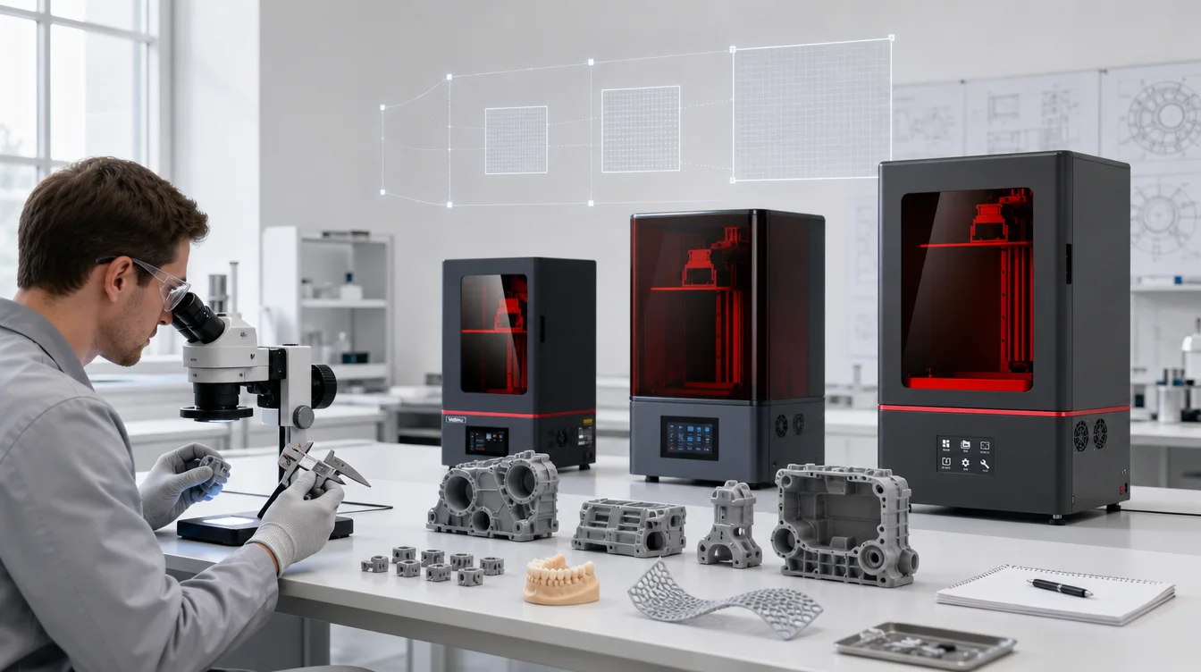 Engineering comparison of large-format and high-resolution LCD resin 3D printers