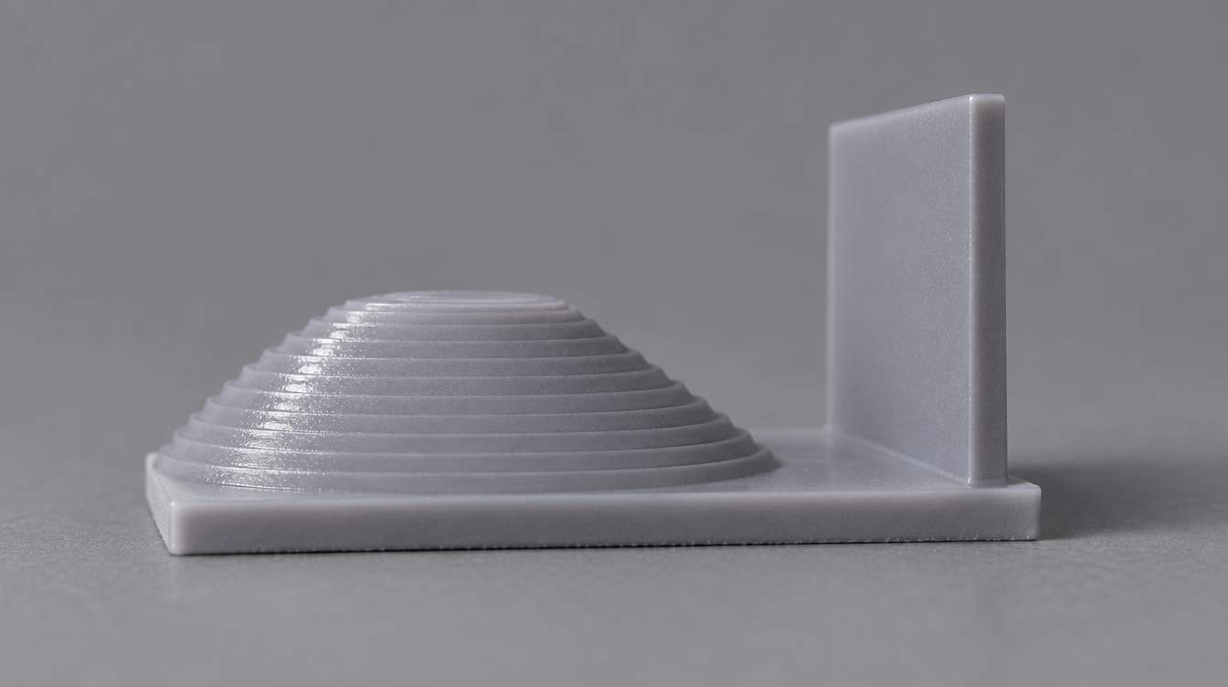 3D Printer Layer height stair-stepping on a shallow resin dome compared with a smooth steep wall