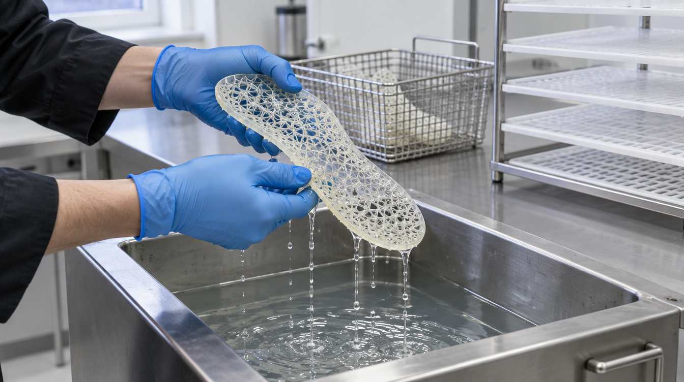 3D Printer Two flexible resin lattice samples of similar hardness recovering at different speeds after compression