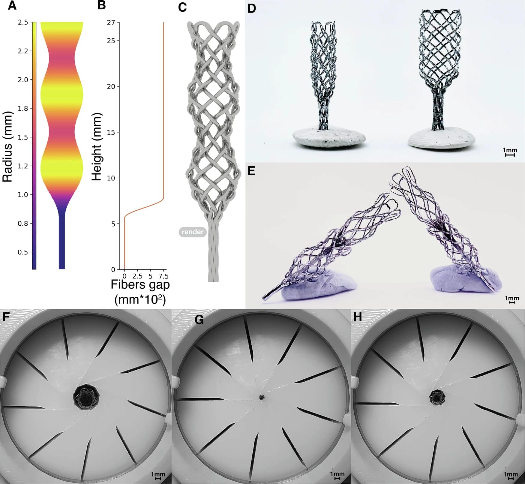 Research image related to braided nitinol metamaterials and metal lattice structure design