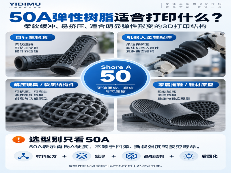 50A弹性树脂适合打印什么？应用场景与选型要点